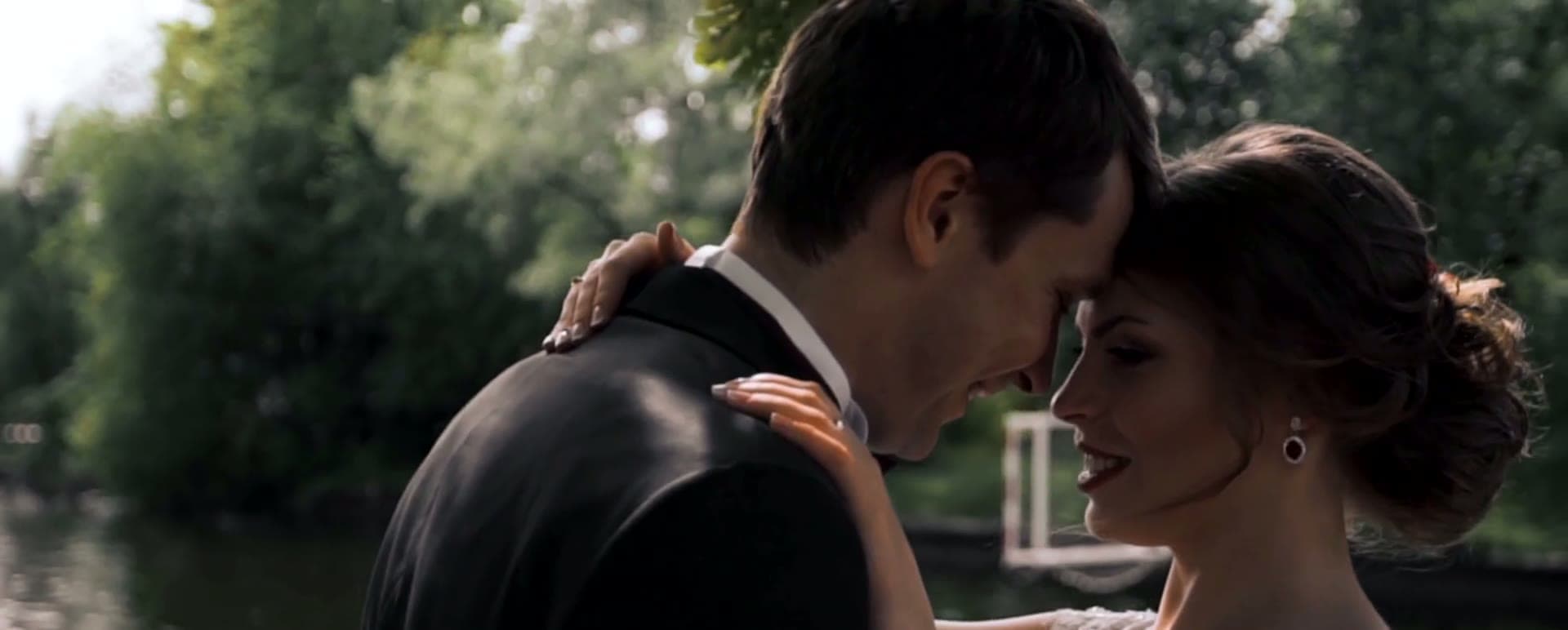 Wedding still: bride and groom